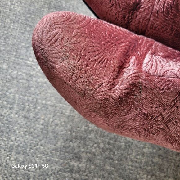 Sam Edelman pink velvet embossed floral print womens size 8 - Picture 8 of 11